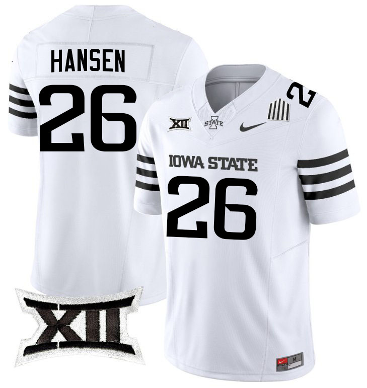 Carson Hansen Jersey,Iowa State Cyclones #26 Carson Hansen College Jersey Youth-2024 White